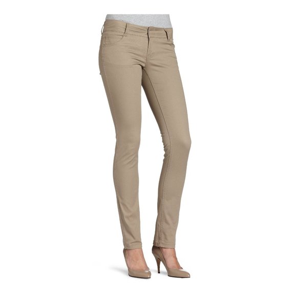 NWT Lands End Womens Mid Rise Straight Leg Chino Pants Tan  10  30/31W $80 5E065 - Picture 1 of 1